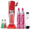 image:imageSodaStream  ART Sparkling Water Maker  STARTER KIT  CQC CO2 system  Includes 1x CO2 Cylinder 1x32 amp 1x16 Fl Oz Dishwasher Safe Bottles  Combine with Pepsi Flavors  BlackMandarin Red