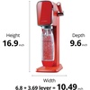 image:imageSodaStream  ART Sparkling Water Maker  STARTER KIT  CQC CO2 system  Includes 1x CO2 Cylinder 1x32 amp 1x16 Fl Oz Dishwasher Safe Bottles  Combine with Pepsi Flavors  BlackMandarin Red
