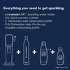 image:imageSodaStream  ART Sparkling Water Maker  STARTER KIT  CQC CO2 system  Includes 1x CO2 Cylinder 1x32 amp 1x16 Fl Oz Dishwasher Safe Bottles  Combine with Pepsi Flavors  BlackMandarin Red