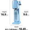 image:imageSodaStream  ART Sparkling Water Maker  STARTER KIT  CQC CO2 system  Includes 1x CO2 Cylinder 1x32 amp 1x16 Fl Oz Dishwasher Safe Bottles  Combine with Pepsi Flavors  BlackMisty Blue