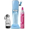 image:imageSodaStream  ART Sparkling Water Maker  STARTER KIT  CQC CO2 system  Includes 1x CO2 Cylinder 1x32 amp 1x16 Fl Oz Dishwasher Safe Bottles  Combine with Pepsi Flavors  BlackMisty Blue