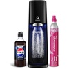 image:imageSodaStream  ETERRA Soda Maker  STARTER KIT  3 Automatic Carbonation Levels  Includes 1x CO2 Cylinder 1x 32 Fl Oz Dishwasher Safe Bottle 1x Pepsi Zero Sugar Mix 1x Power Adapter  Black