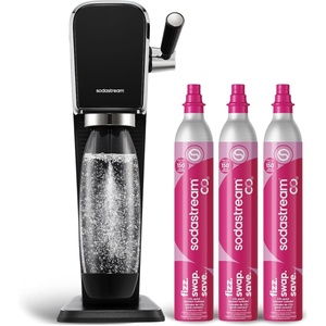 image:imageSodaStream  ART Sparkling Water Maker  STARTER KIT  CQC CO2 system  Includes 1x CO2 Cylinder 1x32 amp 1x16 Fl Oz Dishwasher Safe Bottles  Combine with Pepsi Flavors  BlackBlack