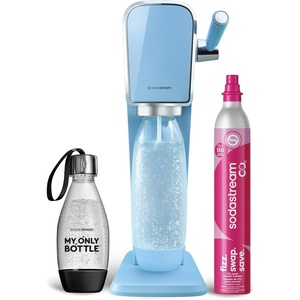image:imageSodaStream  ART Sparkling Water Maker  STARTER KIT  CQC CO2 system  Includes 1x CO2 Cylinder 1x32 amp 1x16 Fl Oz Dishwasher Safe Bottles  Combine with Pepsi Flavors  BlackMisty Blue