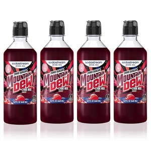 image:imageSodaStream Mountain Dew Zero New Pour Bottles Soda Drink Mix 149 Fl oz Pack of 4MTN Dew Code Red Zero New Pour
