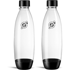 image:imagesodastream 1L Twin Pack Dishwasher Safe Slim Bottle BlackBlack