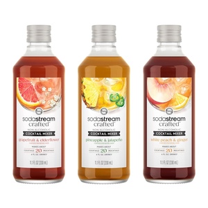 image:imageSodaStream Crafted Cocktail Mixers White Peach amp Ginger Flavor Nonalcoholic mixers expertly crafted for sparkling cocktails amp mocktails 111 FL OZ Pack of 3Grapefruit  Elderflower  White Peach Ginger  Pineapple Jalapeno
