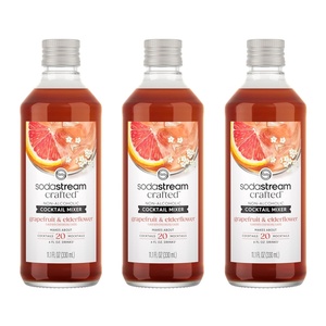 image:imageSodaStream Crafted Cocktail Mixers White Peach amp Ginger Flavor Nonalcoholic mixers expertly crafted for sparkling cocktails amp mocktails 111 FL OZ Pack of 3Grapefruit  Elderflower