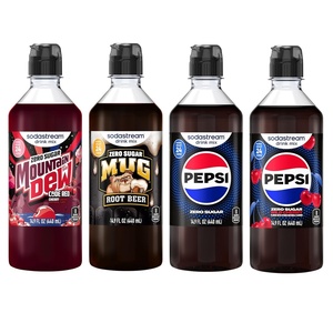 image:imageSodaStream Pepsi Starry Zero Sugar Beverage Mix Variety Pack New Pour Bottle 440ml Pack of 4Code Red  Mug Root  Pepsi  Pepsi Wild Cherry Zero