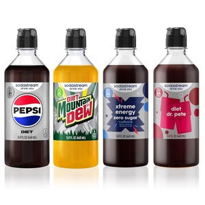 image:imageSodaStream Pepsi Starry Zero Sugar Beverage Mix Variety Pack New Pour Bottle 440ml Pack of 4Pepsi  MTN Dew  Energy  Dr Pete Diet