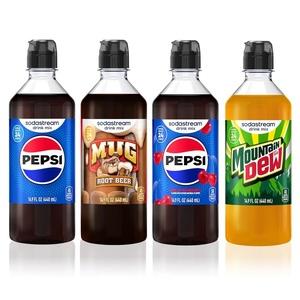 image:imageSodaStream Pepsi Starry Zero Sugar Beverage Mix Variety Pack New Pour Bottle 440ml Pack of 4Pepsi  Mug Root  Pepsi Wild Cherry  MTN Dew