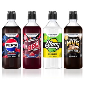image:imageSodaStream Pepsi Starry Zero Sugar Beverage Mix Variety Pack New Pour Bottle 440ml Pack of 4Pepsi Wild Cherry  Code Red  Starry  Mug Root Zero